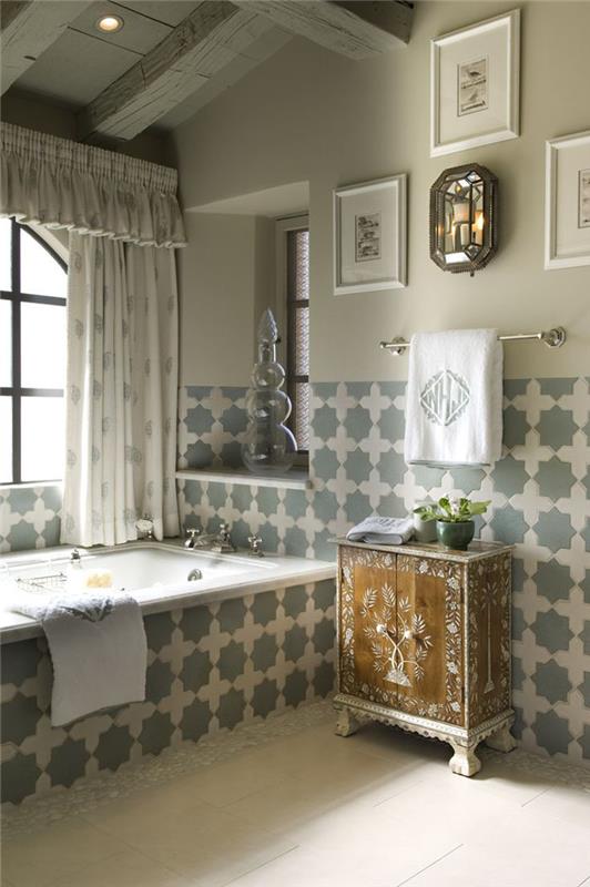 marokkolaiset laatat sementtilaatat sisustusideat asunnon suunnittelu ajattelevat eri tavalla mosaiikkilaatat luova seinäsuunnittelu kylpyhuone