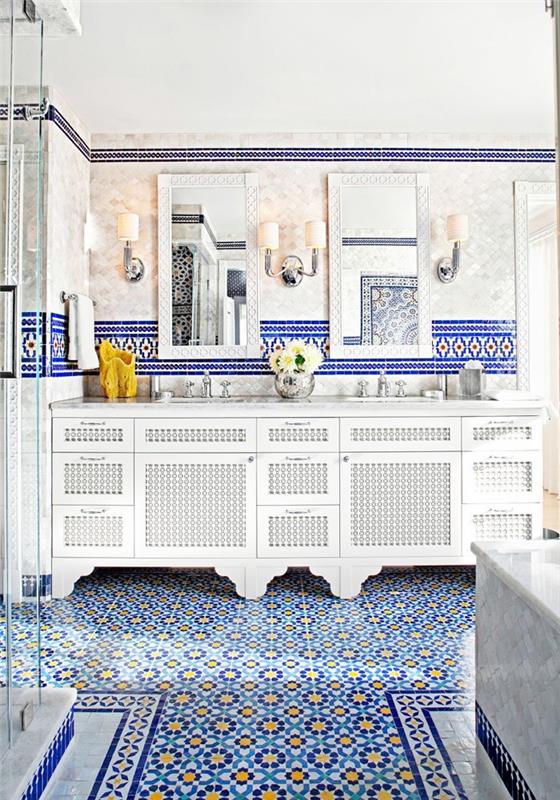marokkolaiset laatat sementtilaatat sisustusideat asunnon suunnittelu ajattelevat eri tavalla mosaiikkilaatat sininen