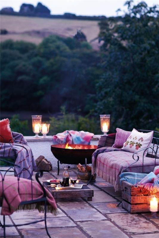 marokkolainen lamppu puutarha viihtyisä rentoutumisalue