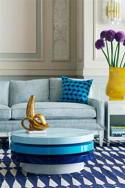 massiiviset sohvapöydät sininen kiiltävä pyöreä kultainen banaani