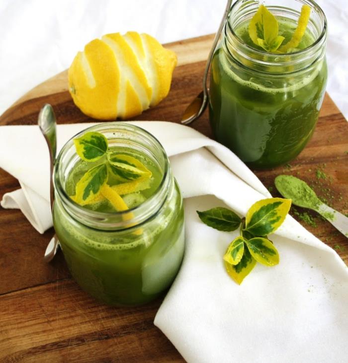 matcha -tee terveellinen tasapaino kotitekoinen limonadi