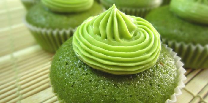 vihreä tee terveellisiä herkullisia cupcakes