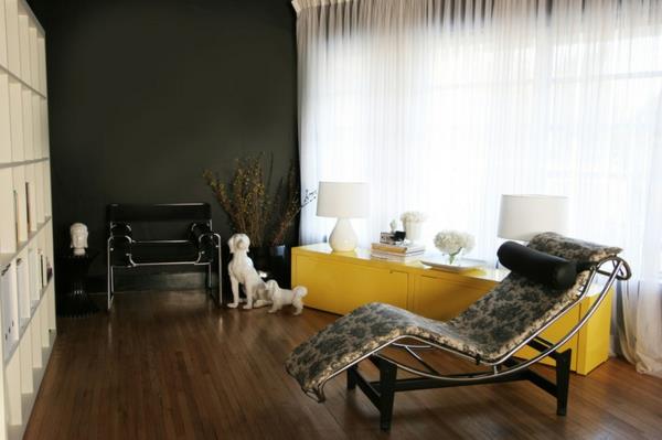 huonekalujen värisuunnitteluideoita seinän väri keltainen suunnittelija huonekalut senkki moderni