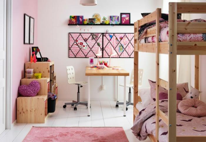 huonekalut lastentarha tytöt huone perustaa parvi sänky vaaleanpunainen matto