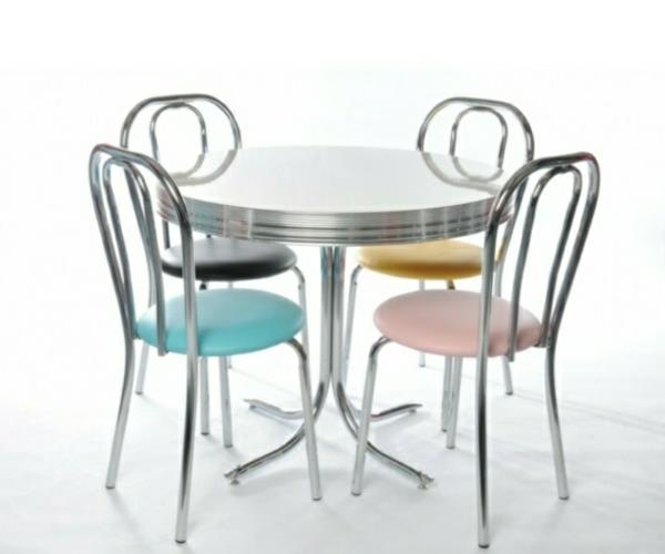 huonekalut retro tuolit värillinen metalli