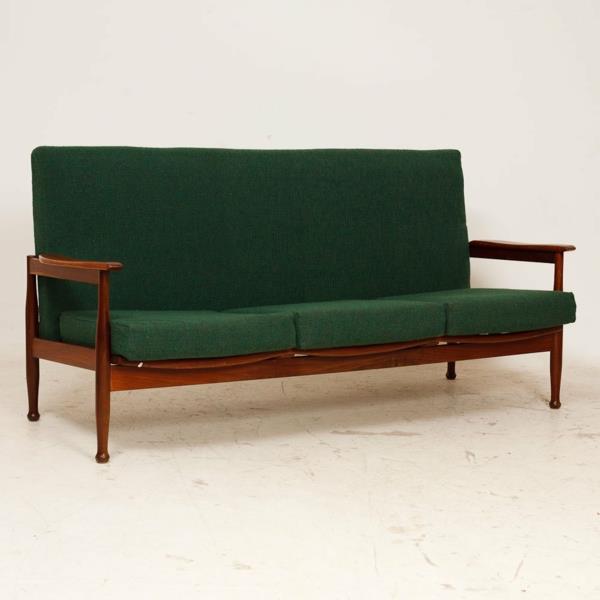 huonekalut retro -tyylinen vihreä sohva sisustusideoita