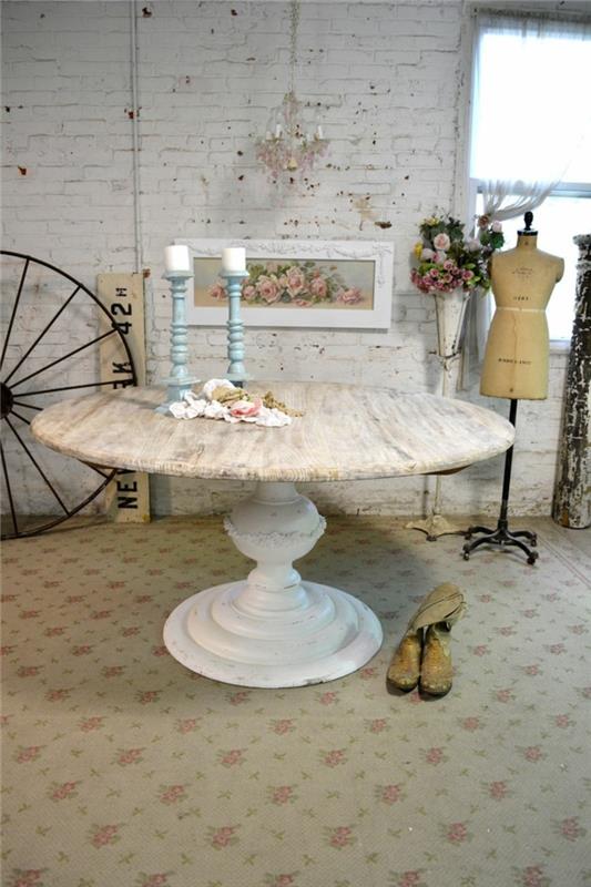 huonekalut nuhjuinen tyylikäs pyöreä pöytä hieno lattiapäällyste nuhjuinen tyylikäs deco