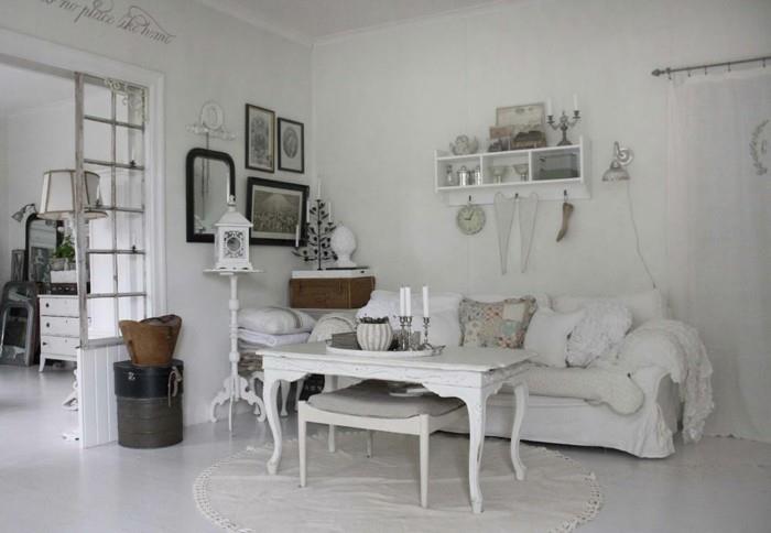 huonekalut nuhjuinen tyylikäs valkoinen olohuone sisustaa pyöreä matto