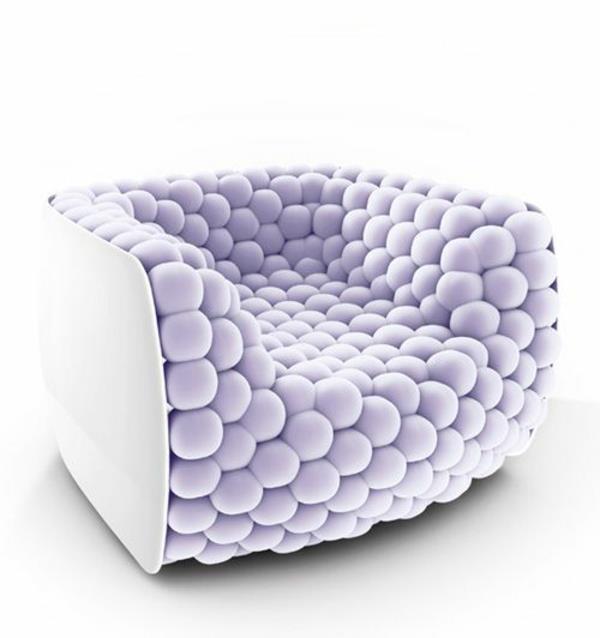 huonekalusuunnittelija Carloä Colombo pehmustettu nojatuoli suunnittelija huonekalut violetti