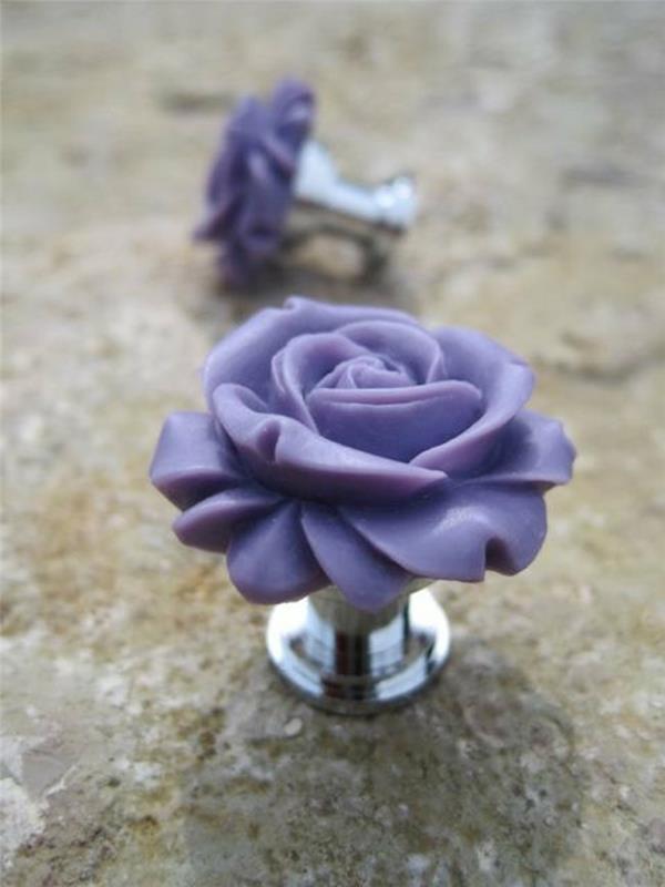 huonekalunupit alumiini muovi violetit ruusut