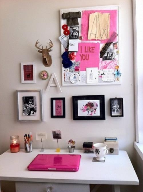 tyttömäinen toimistotalon seinäkoristeiden kuvat runko vaaleanpunainen