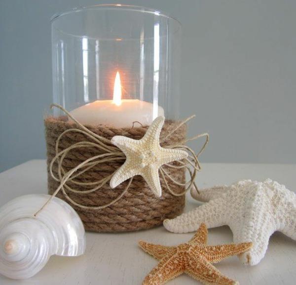koristelu meri -meren koristelu kuorilla kynttilät
