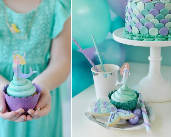 merenneito cupcakes kakku lasten syntymäpäivä