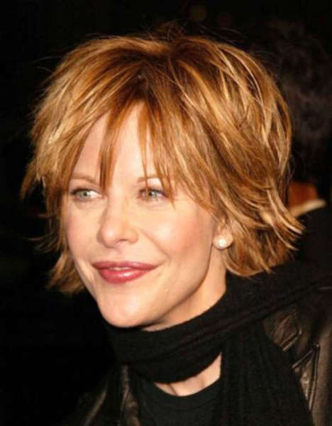Meg Ryan frizurák Rendetlen rétegek frizurája
