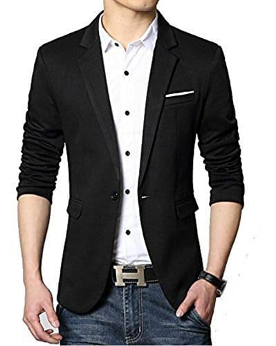 Sort blazer med jeans