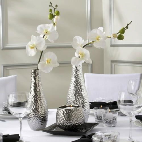 metallinen kukka maljakoita koristelu orkideat valkoinen virkistävä tunnelma