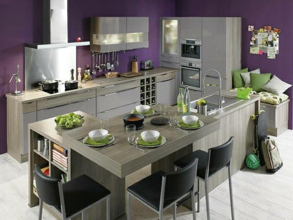 metod keittiöt harmaa violetti seinämaali keittiön suunnittelu