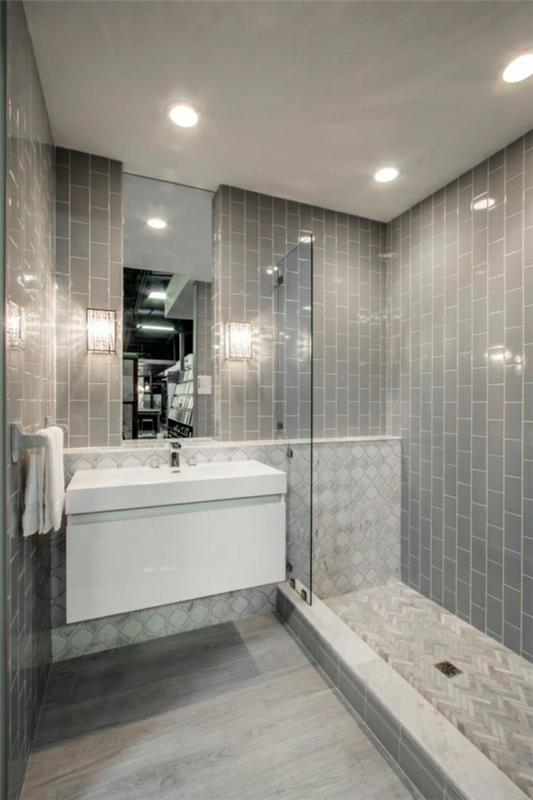metro laatat kylpyhuone harmaa pystysuora