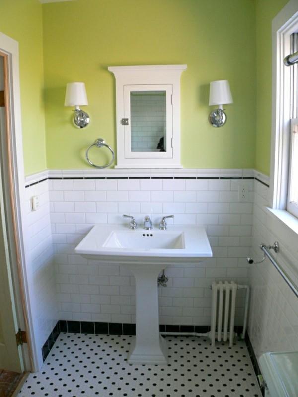 metro laatat kylpyhuone valkoinen seinälaatat vihreä seinämaali
