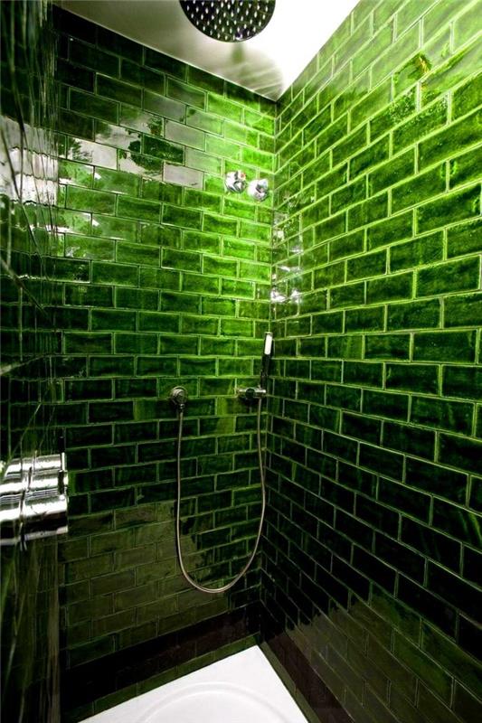 metro laatat epätavallinen kylpyhuone laatat vihreä seinä suunnittelu