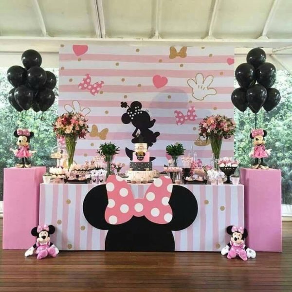 Pink Minnie Mouse fødselsdagsfest til babypiger