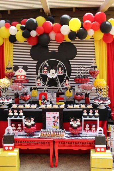 Mickey Mouse 1. fødselsdagsfest dekoration