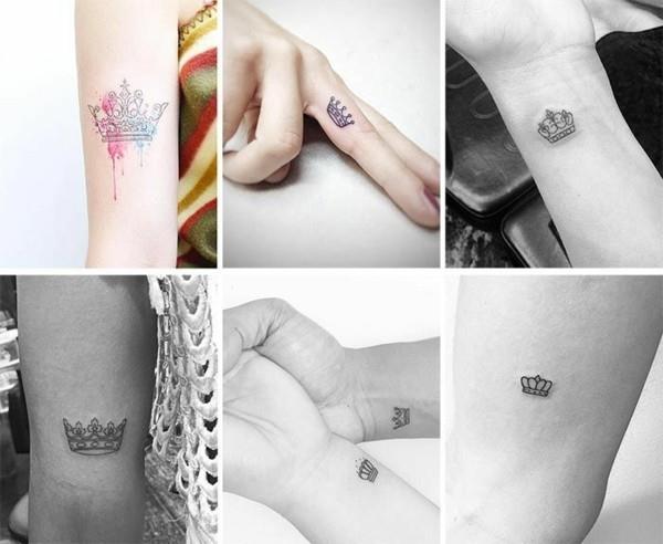 pieni tatuointi naisten kruunun tatuointi