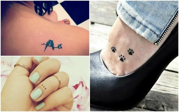 mini tatuoinnit naiset eläinten jäljet ​​linnut tatuointiideoita