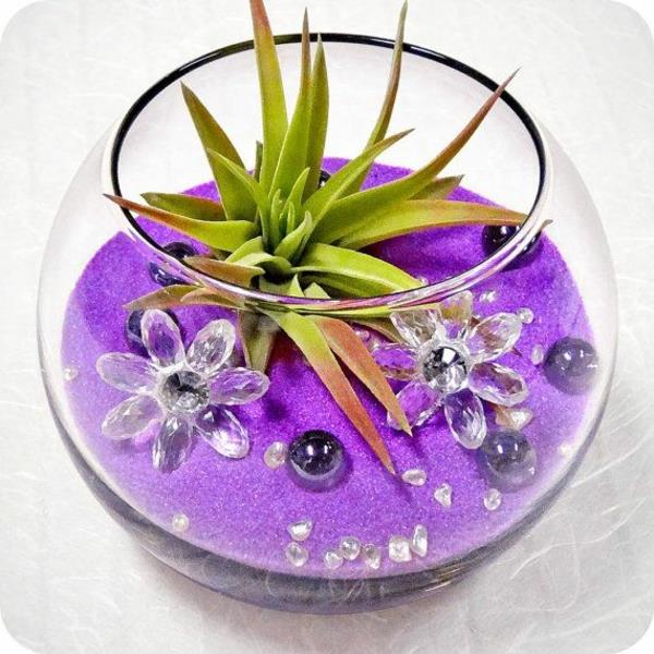 luomalla mini zen puutarha violetti hiekan värejä