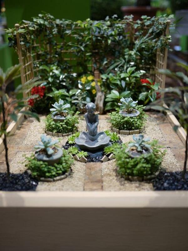 mini zen puutarha käsityöideoita asunto pensaat