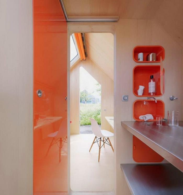 minimalismi arkkitehtuuri kylpyhuone sisäänrakennetut lokerot