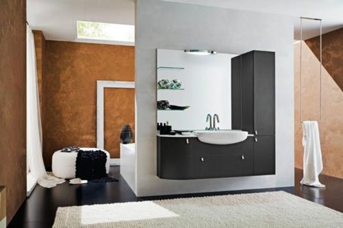 minimalistinen kylpyhuone kuvia suunnittelu väliseinä matto