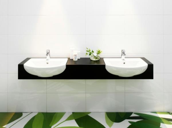 minimalistinen nykyaikainen pesuallas vihreä lattia
