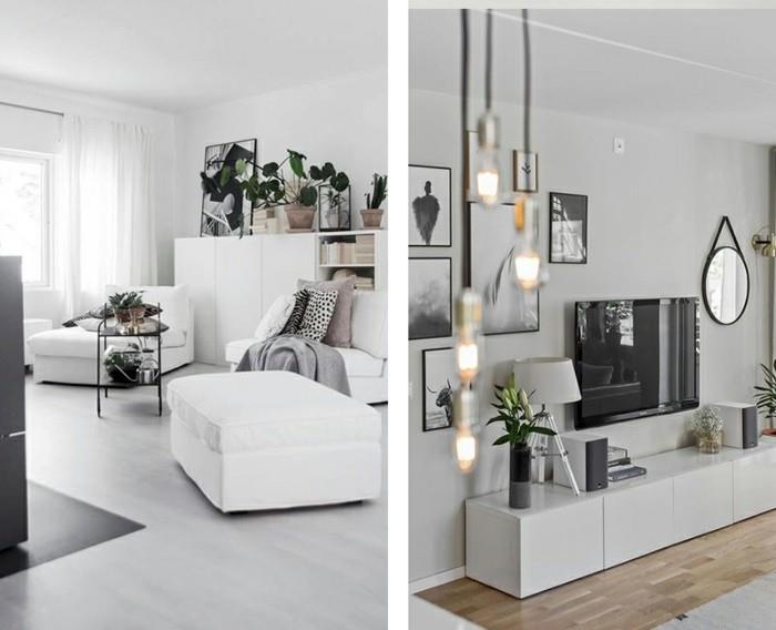 minimalistinen sisustus sileät pinnat kasvit