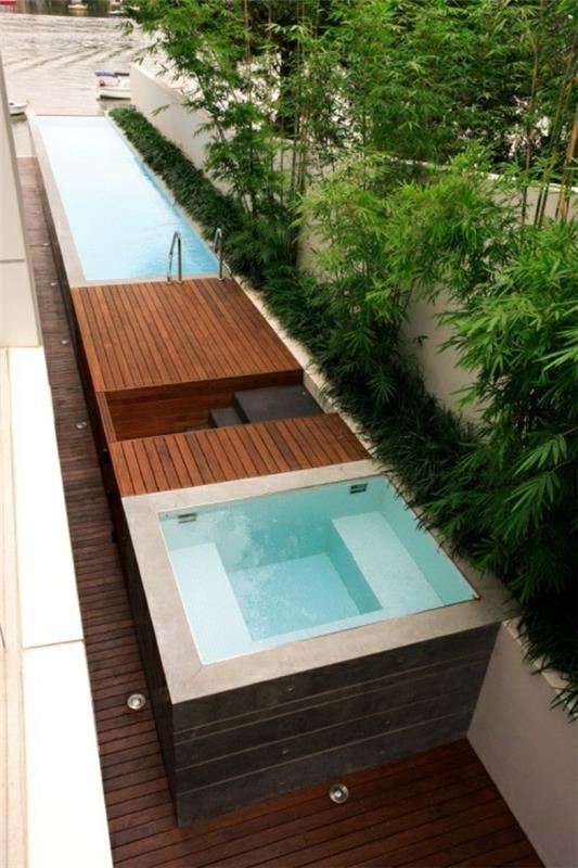 minimalistinen moderni kylpyamme miniallas puutarha