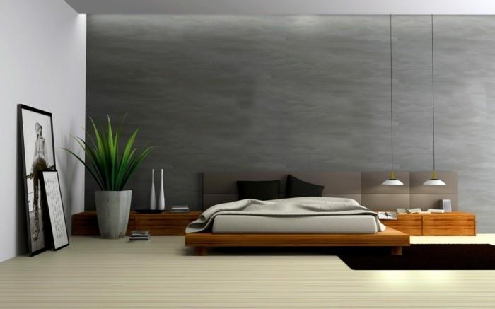 minimalistinen elävä moderni makuuhuone riippuvalaisimet tumma matto