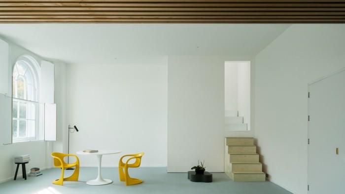 elävät minimalistiset kauniit elävät ideat keltaiset tuolit