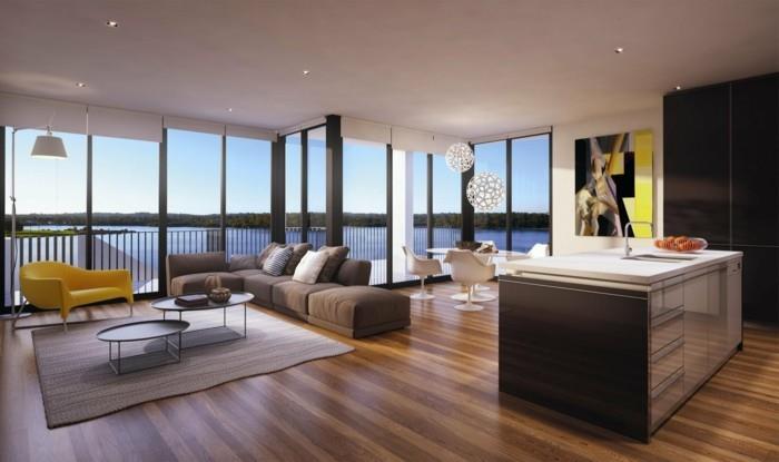 minimalistinen olohuone mukava olohuone avoin panoraamanäkymä