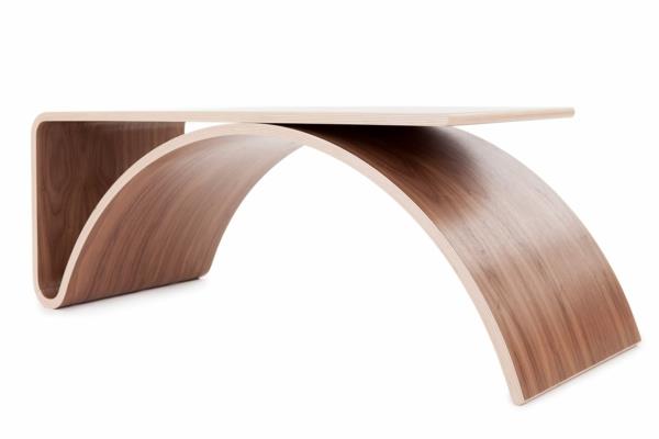 minimalistinen puinen sohvapöytä design kaari