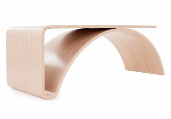 minimalistinen puinen sohvapöytä, alkuperäinen kirkas pinta