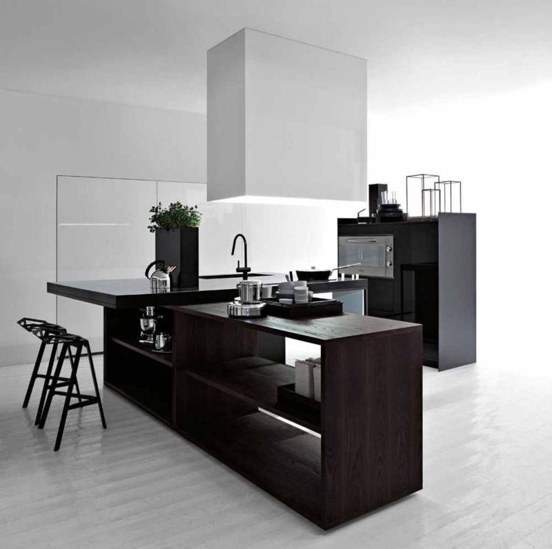 minimalistinen keittiösuunnittelu tummat puukalusteet keittiön sisustusideoita miehille