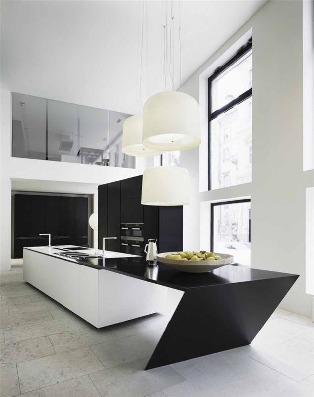minimalistinen keittiösuunnittelu musta valkoinen keittiön sisustusideoita miehille