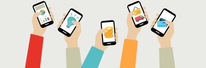 maksaa matkapuhelimella illu otsikko kuvitus tuleva komento virtuaalista rahaa