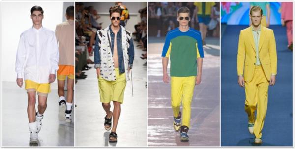 miesten asut trendivärit keltainen muoti trendit ss 2015
