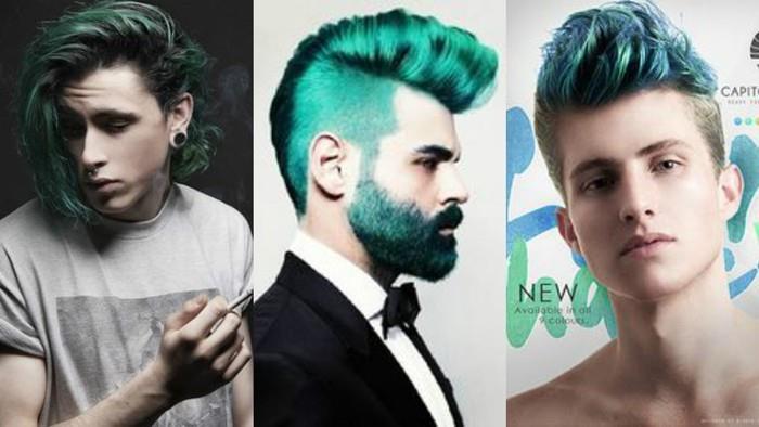 miesten kampaukset 2017 sinivihreä hiusten väri