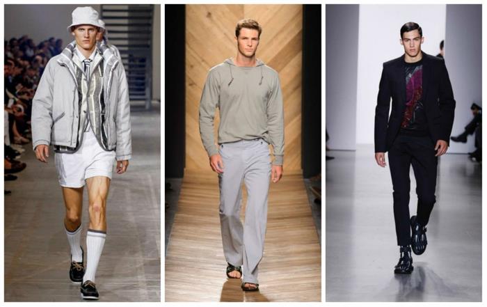 miesten muodin trendit 2016 tyylikkäät housut lyhyet housut rento muodin kevään trendit