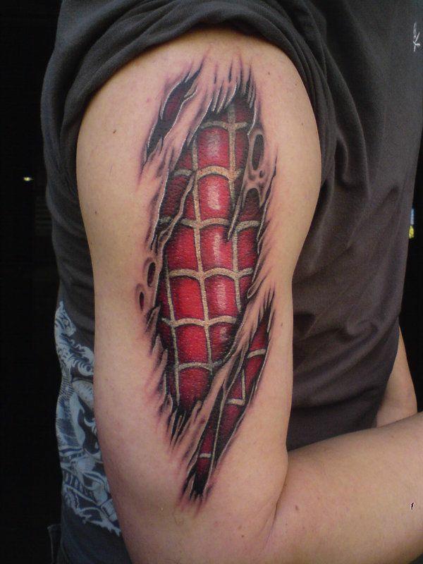 tatuointi olkavarren ideoita mustalla punaisella