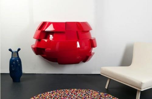 moderni suunnittelija -vaatekaappi punainen raikas seinäkiinnike van wieringen