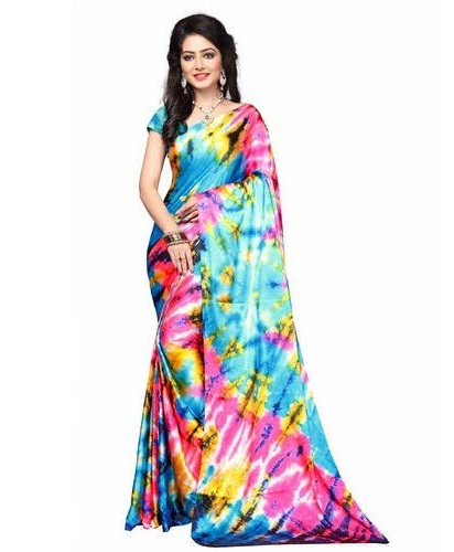 Nyomtatott Satin Saree