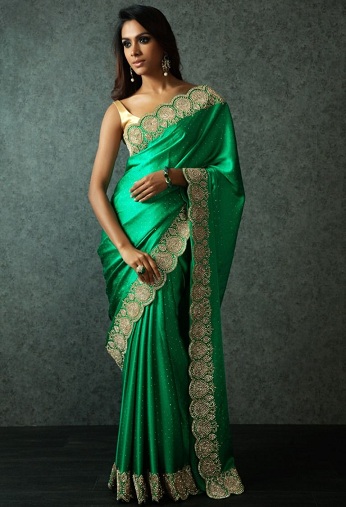 Satin Work Saree